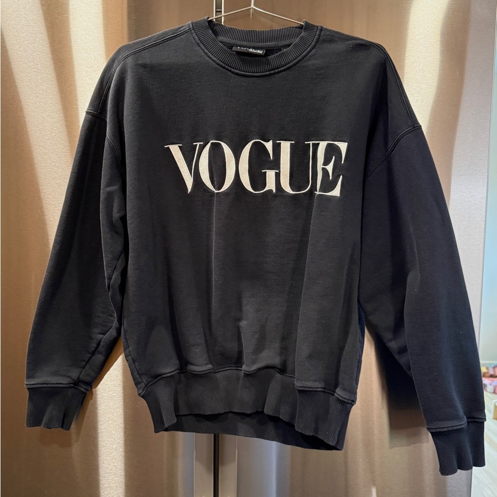 Vogue Black Sweatshirt with White Logo